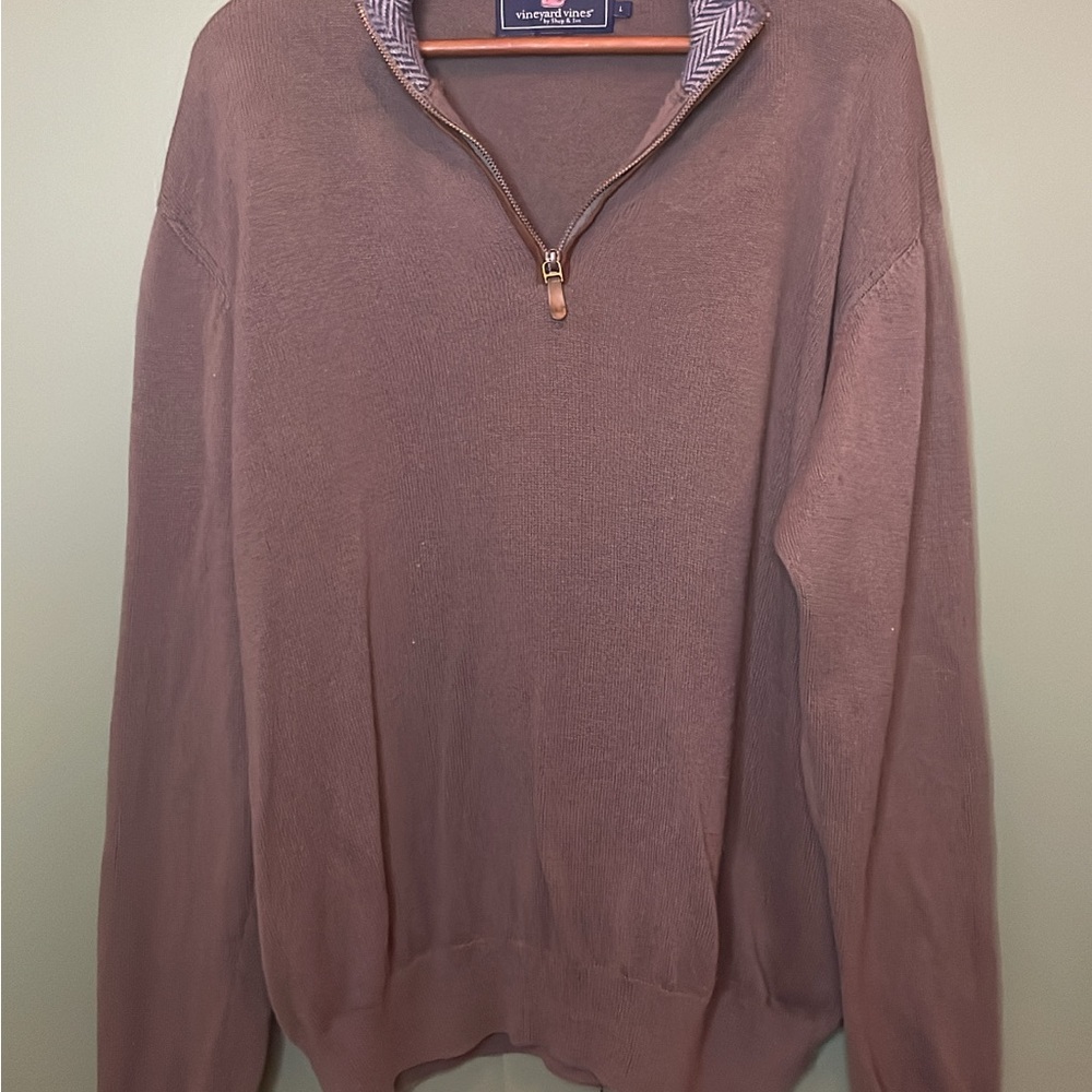 Men's Brown Quarter-Zip Sweater